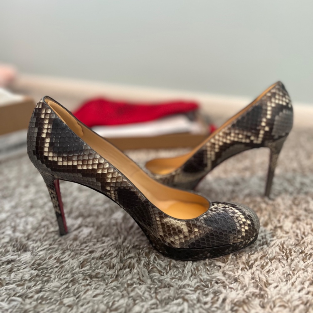 Christian Louboutin Python Platform Pumps - Grey/Black EU 37 - Picture 8 of 9